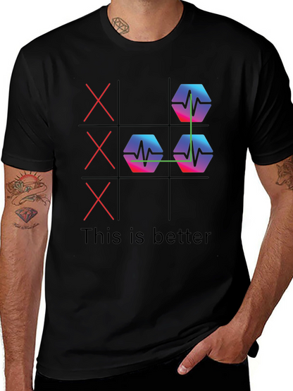 Camiseta Negra This is Better Tic-Tac-Toe Innovador