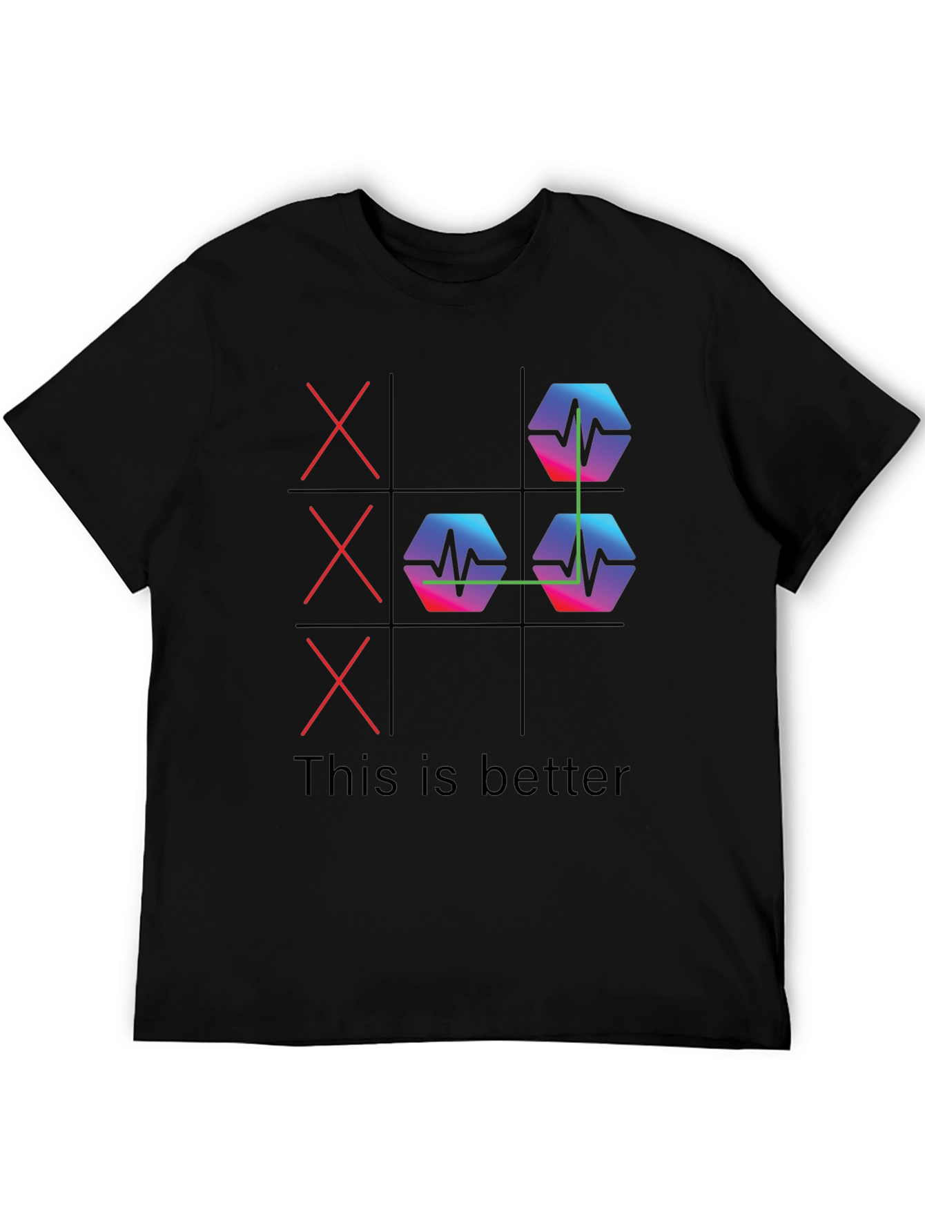 Camiseta Negra This is Better Tic-Tac-Toe Innovador