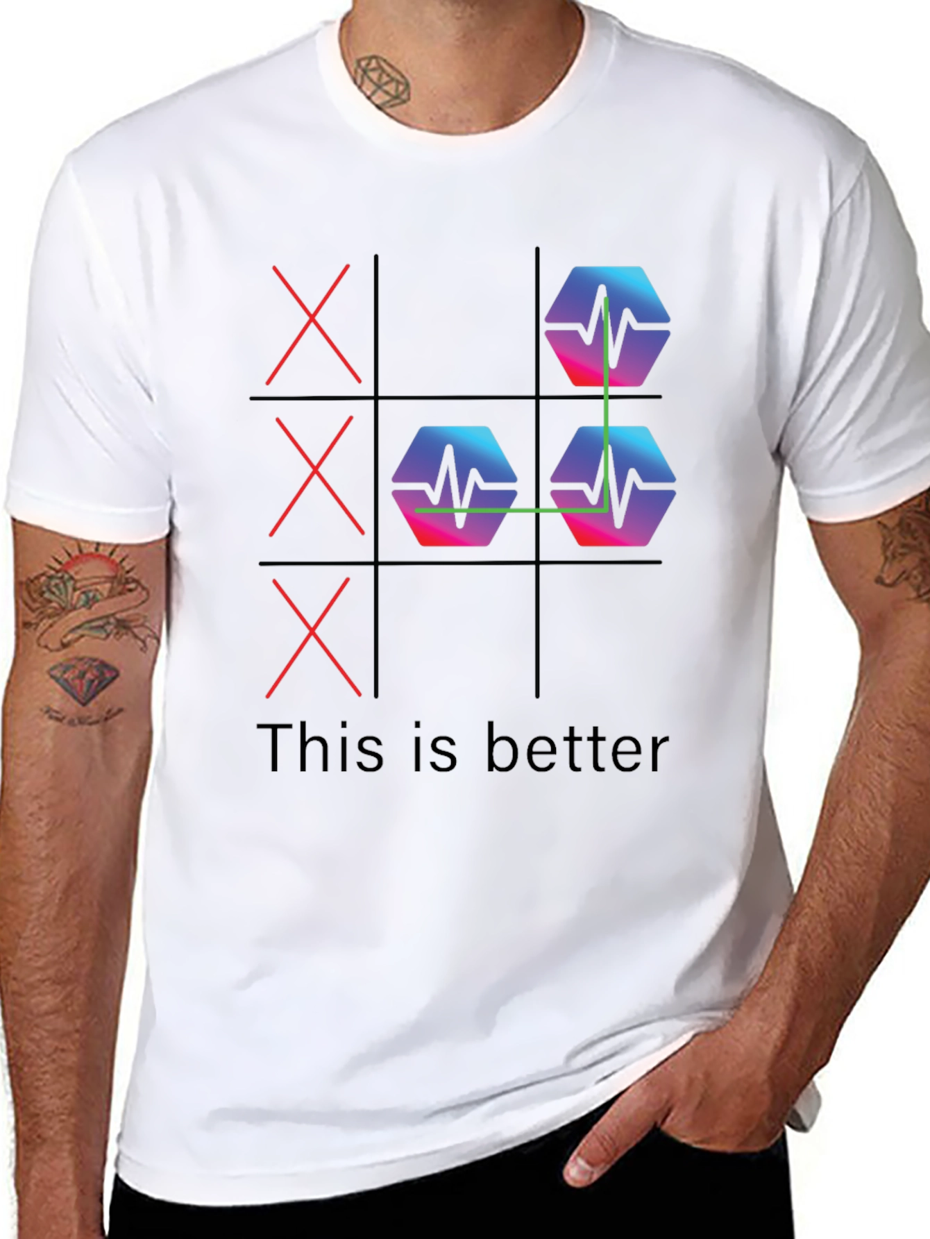 Camiseta Negra This is Better Tic-Tac-Toe Innovador