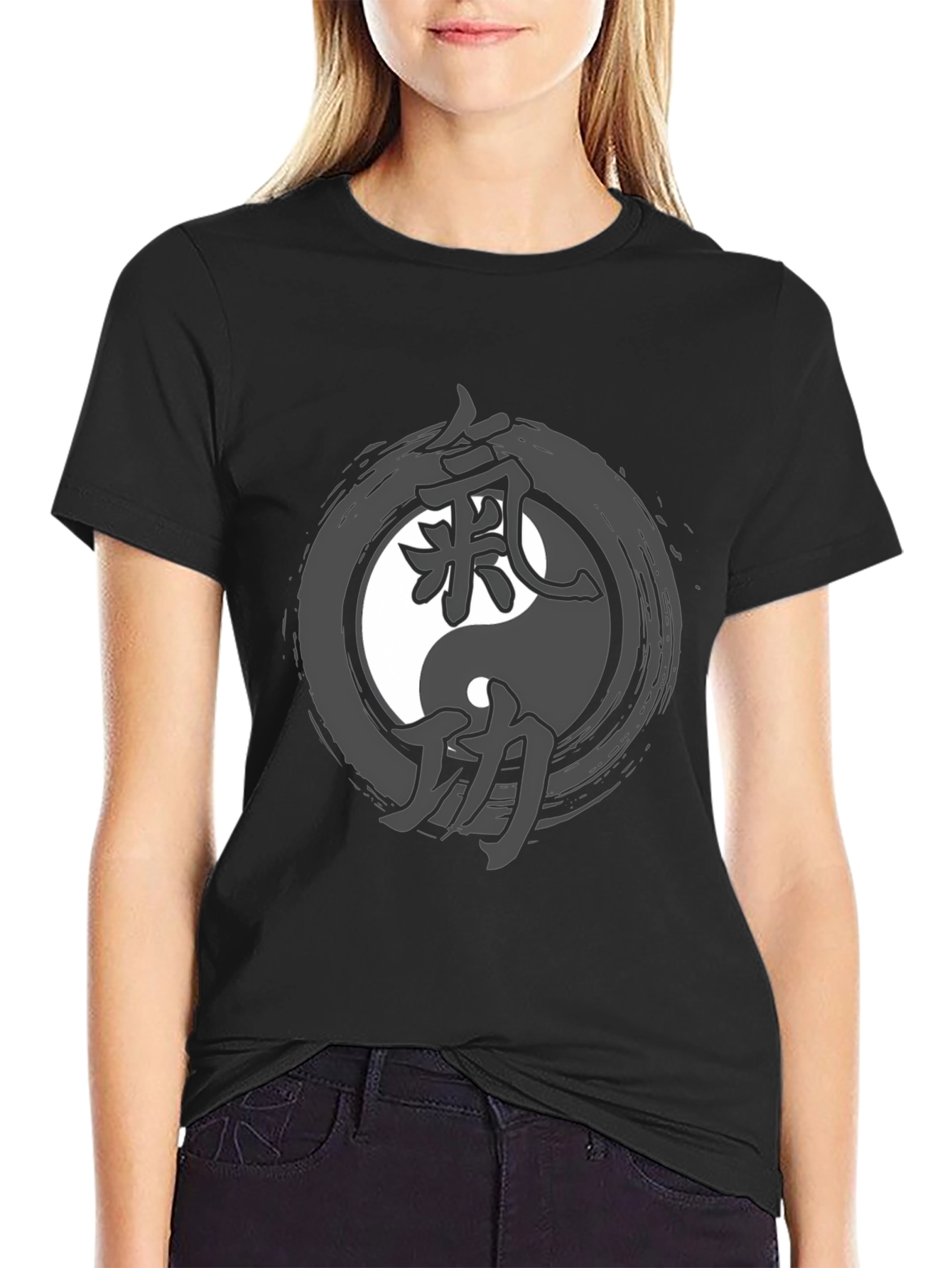 Camiseta Hombre Yin Yang con Kanji