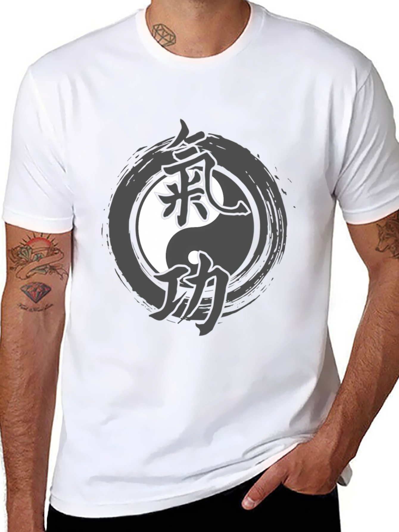 Camiseta Hombre Yin Yang con Kanji