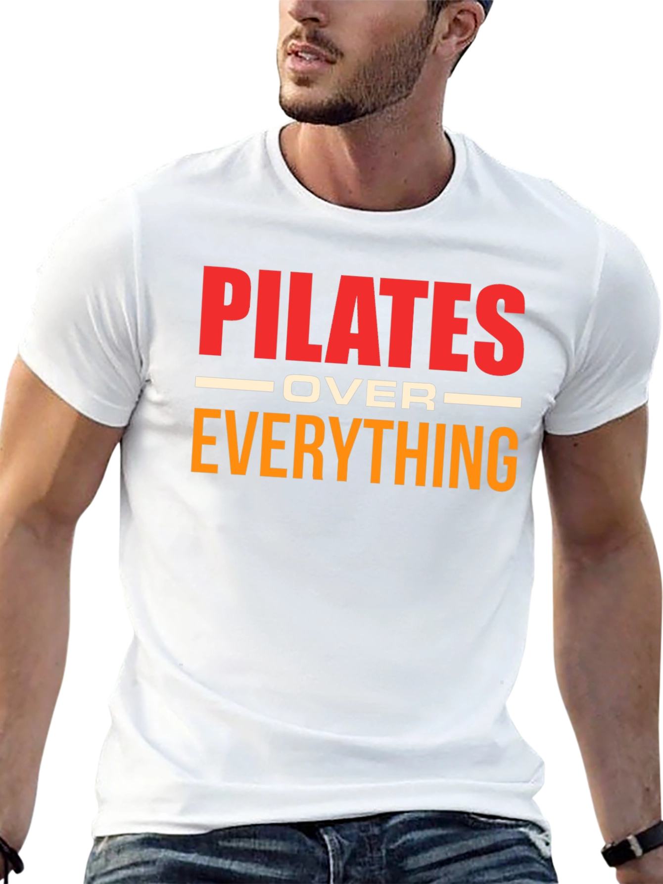 Camiseta Pilates Over Everything Negra Algodón Unisex
