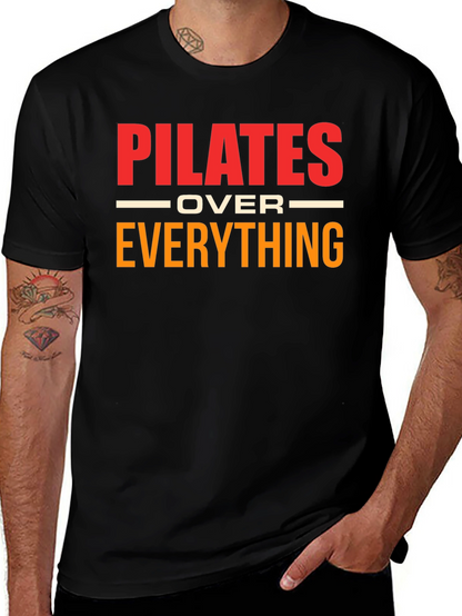 Camiseta Pilates Over Everything Negra Algodón Unisex