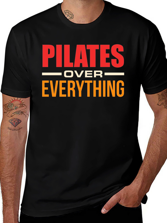 Camiseta Pilates Over Everything Negra Algodón Unisex