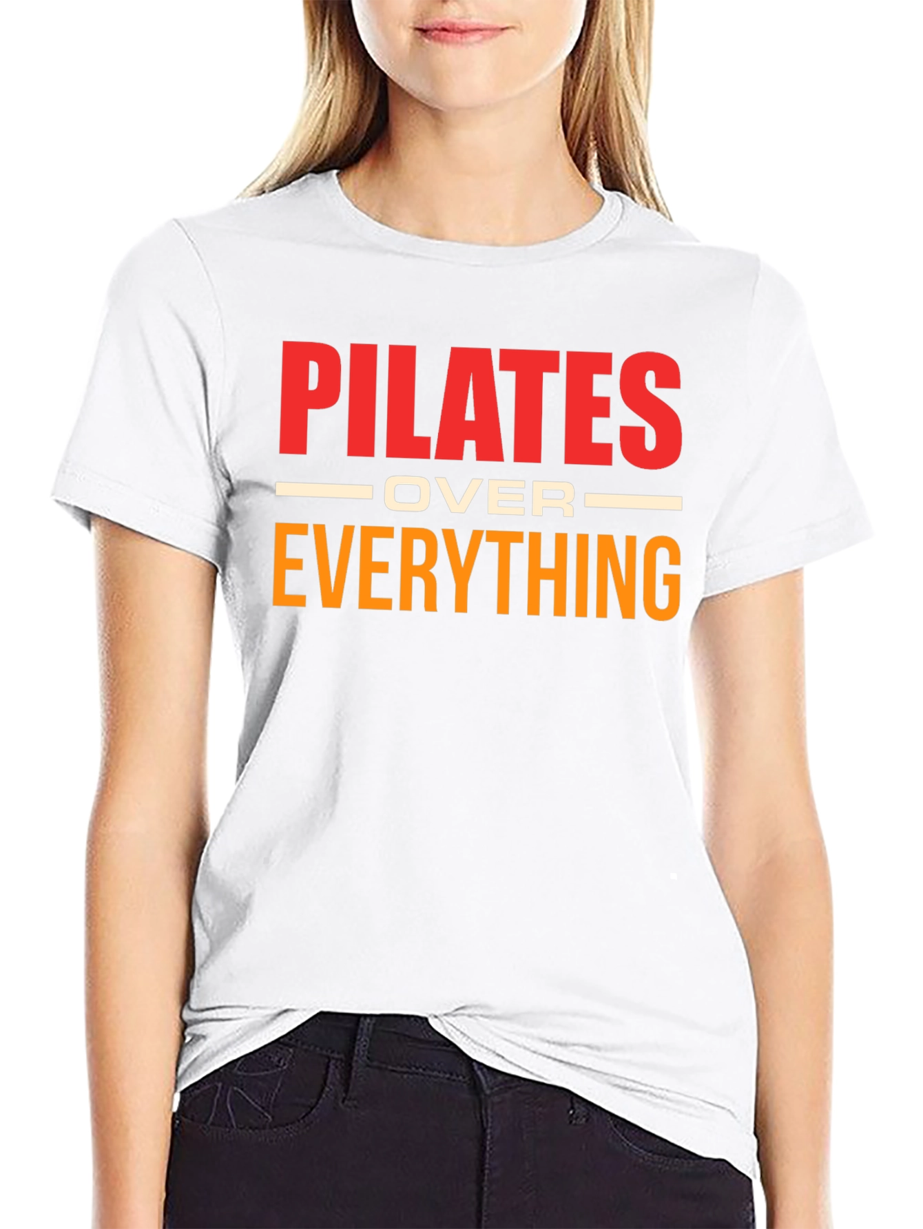 Camiseta Pilates Over Everything Negra Algodón Unisex