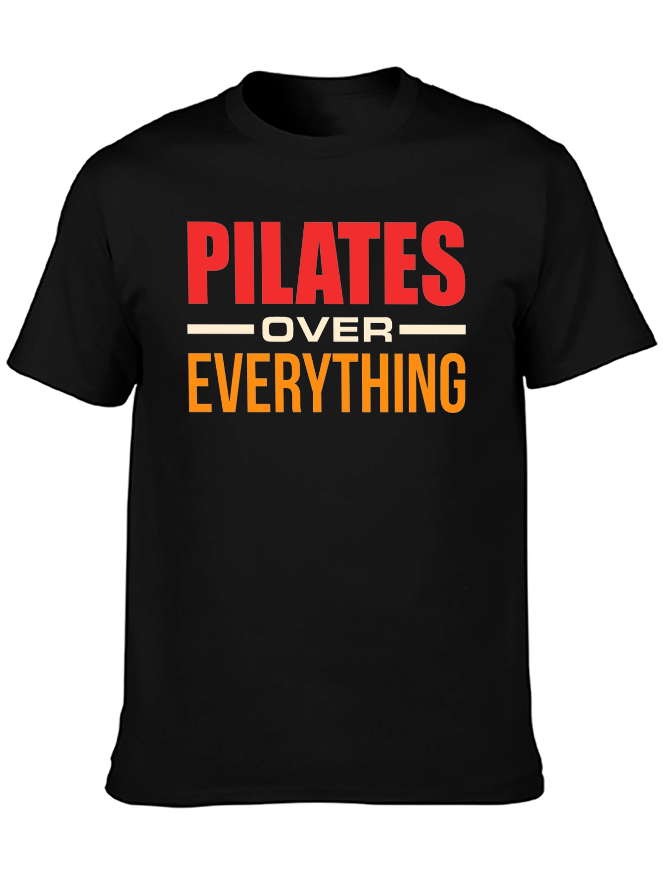 Camiseta Pilates Over Everything Negra Algodón Unisex