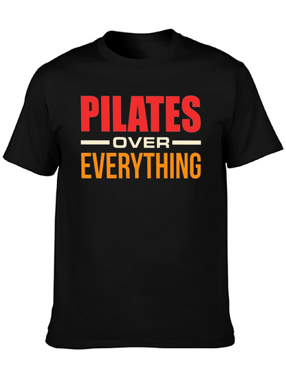 Camiseta Pilates Over Everything Negra Algodón Unisex