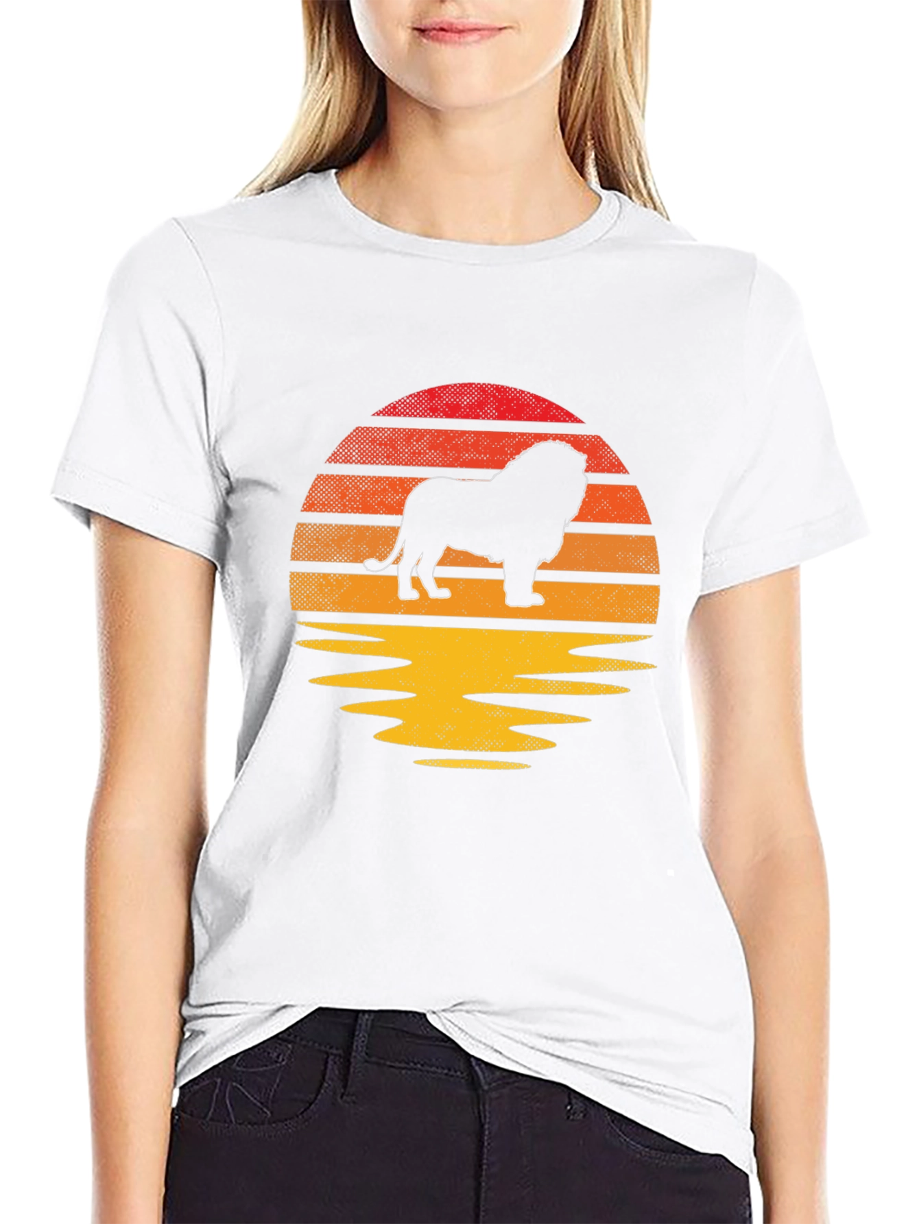 Camiseta Hombre León Sunset Silueta