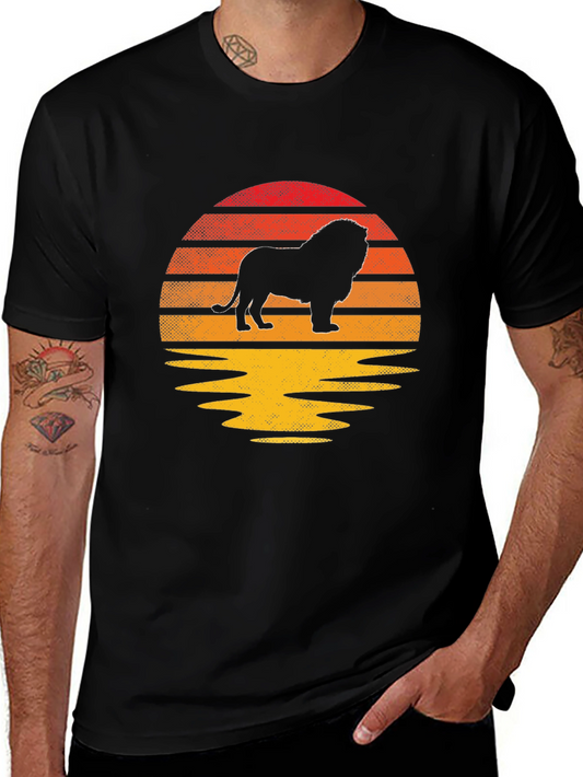Camiseta Hombre León Sunset Silueta