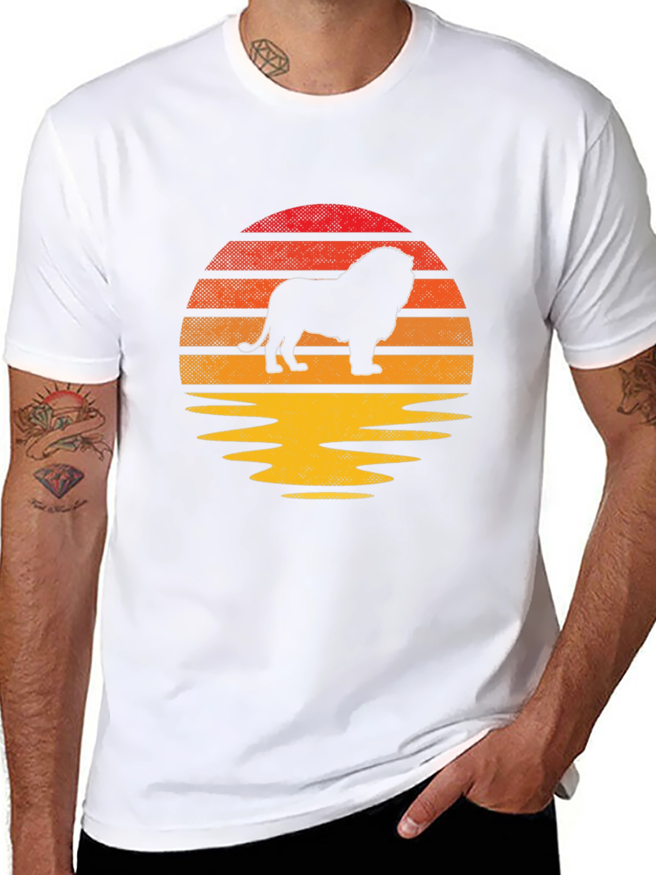 Camiseta Hombre León Sunset Silueta