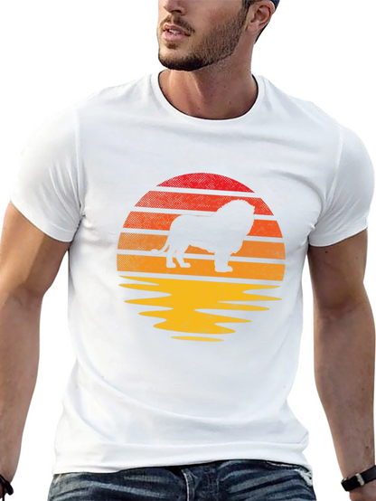 Camiseta Hombre León Sunset Silueta