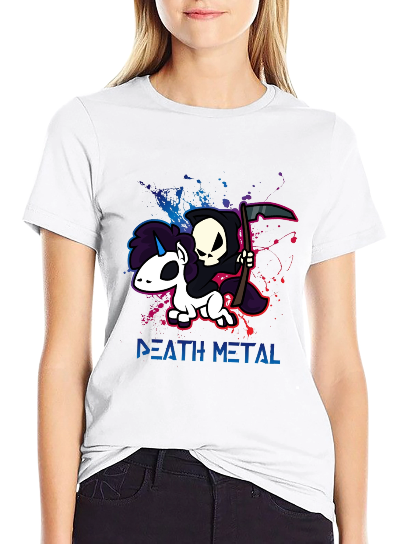 Camiseta Death Metal Unicornio Grim Reaper