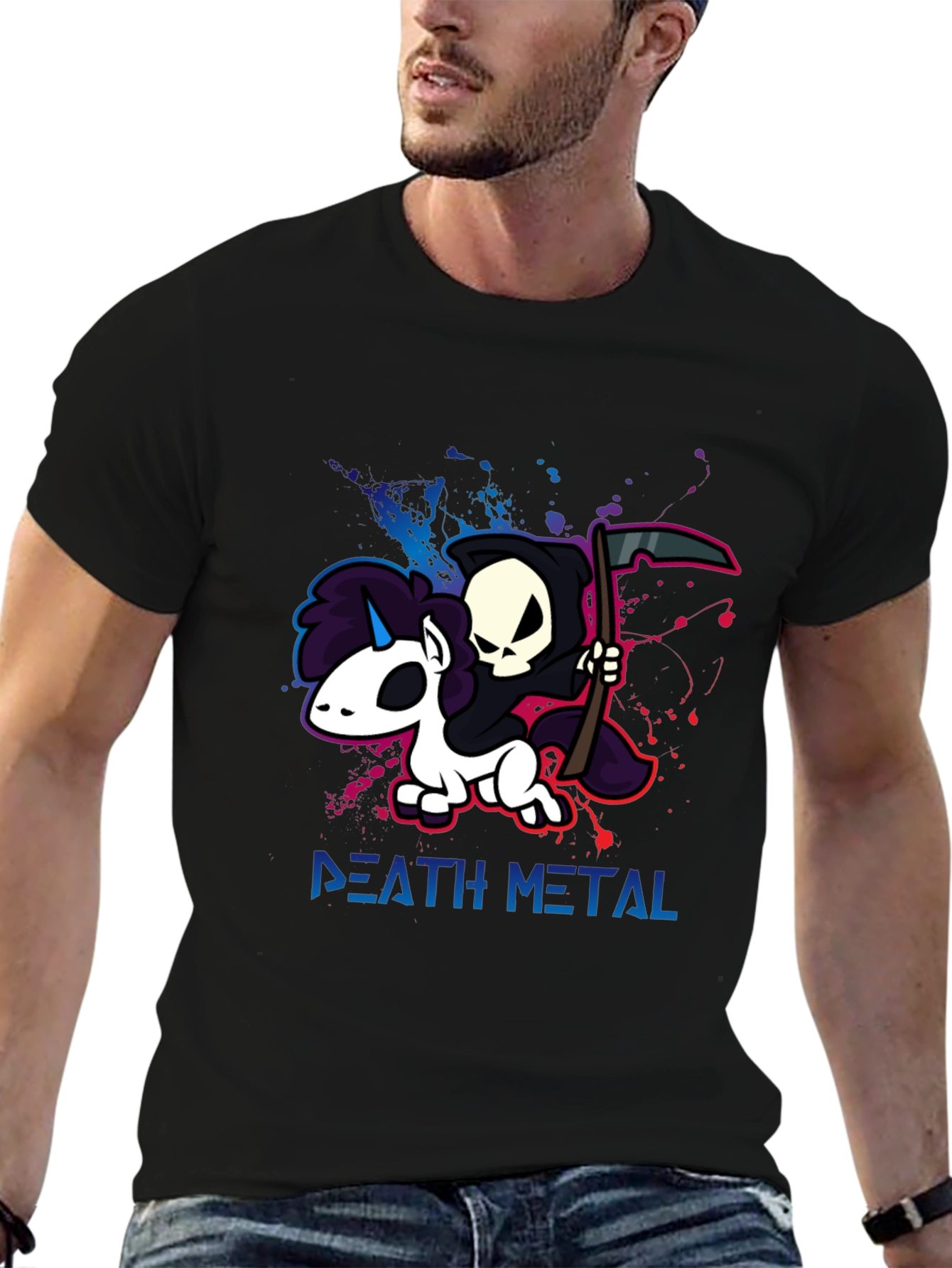 Camiseta Death Metal Unicornio Grim Reaper