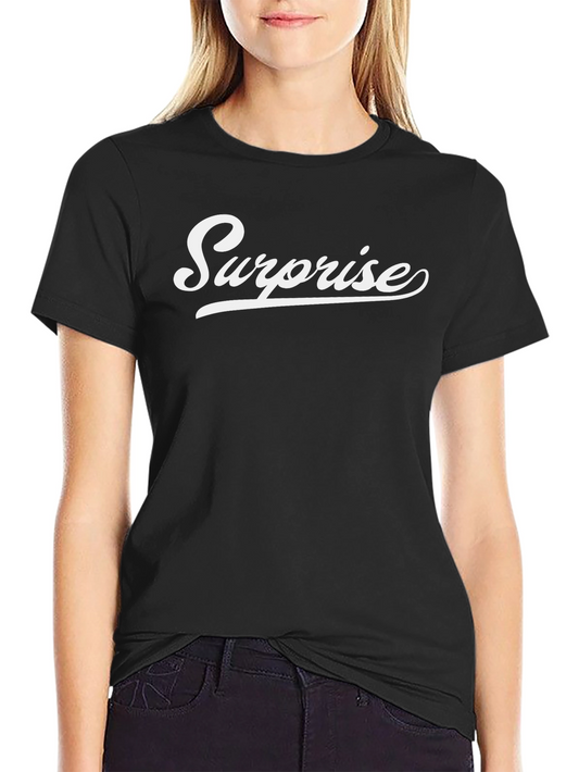 Camiseta Negra Surprise Manga Corta Algodón Casual