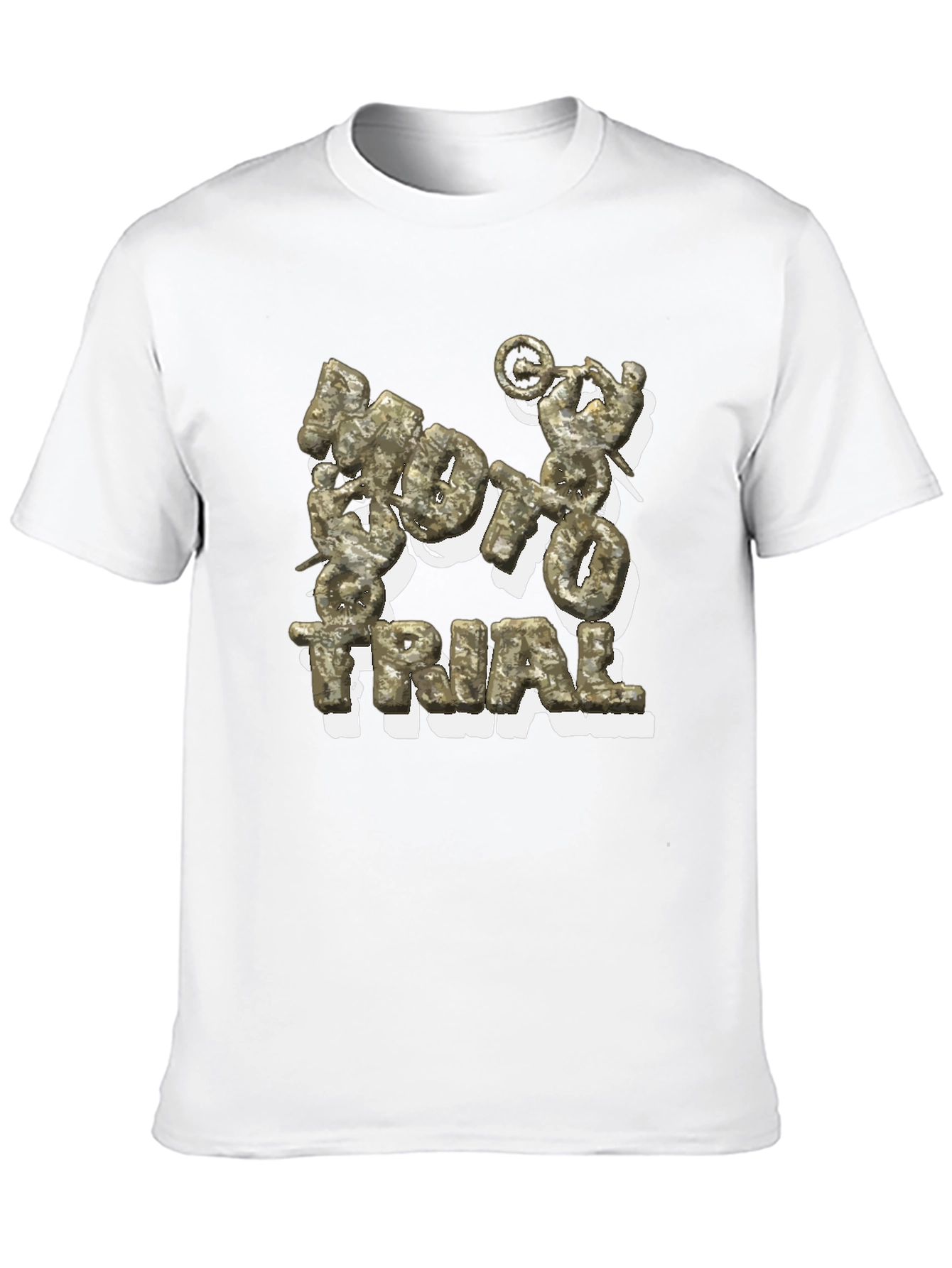 Camiseta Negra Moto Trial Estilo Militar