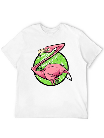 Camiseta Negra con Estampado de Flamenco Divertido