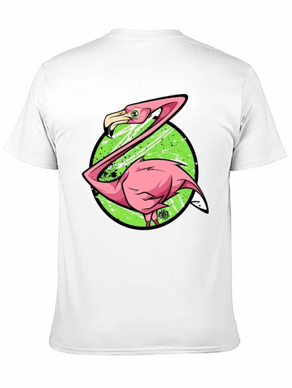 Camiseta Negra con Estampado de Flamenco Divertido