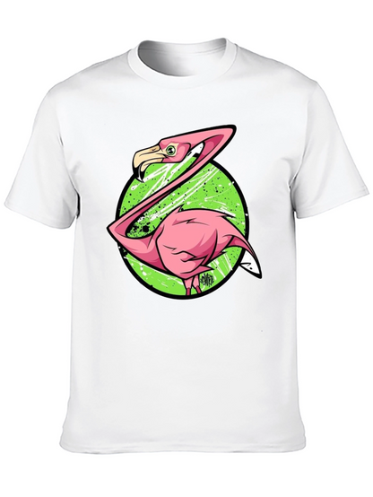 Camiseta Negra con Estampado de Flamenco Divertido