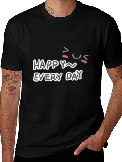 Camiseta Negra Happy Every Day para Hombre