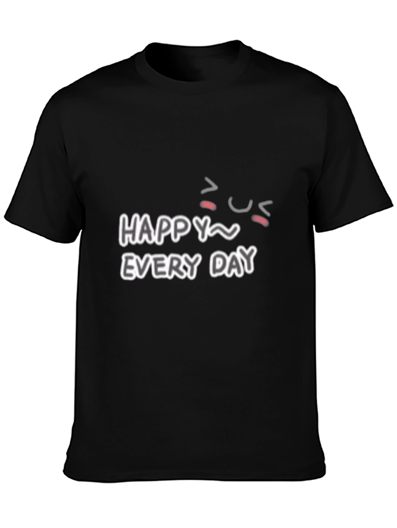 Camiseta Negra Happy Every Day para Hombre