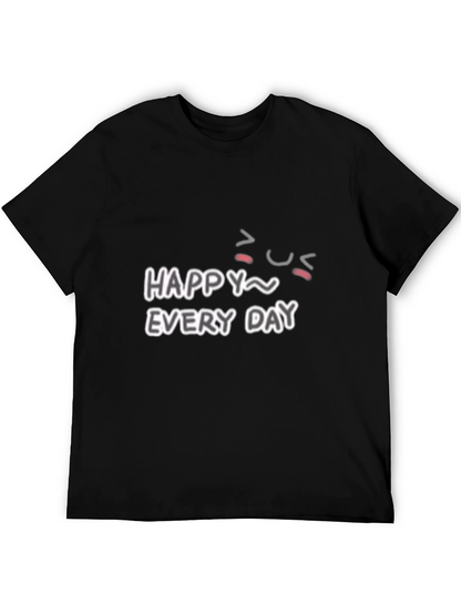 Camiseta Negra Happy Every Day para Hombre