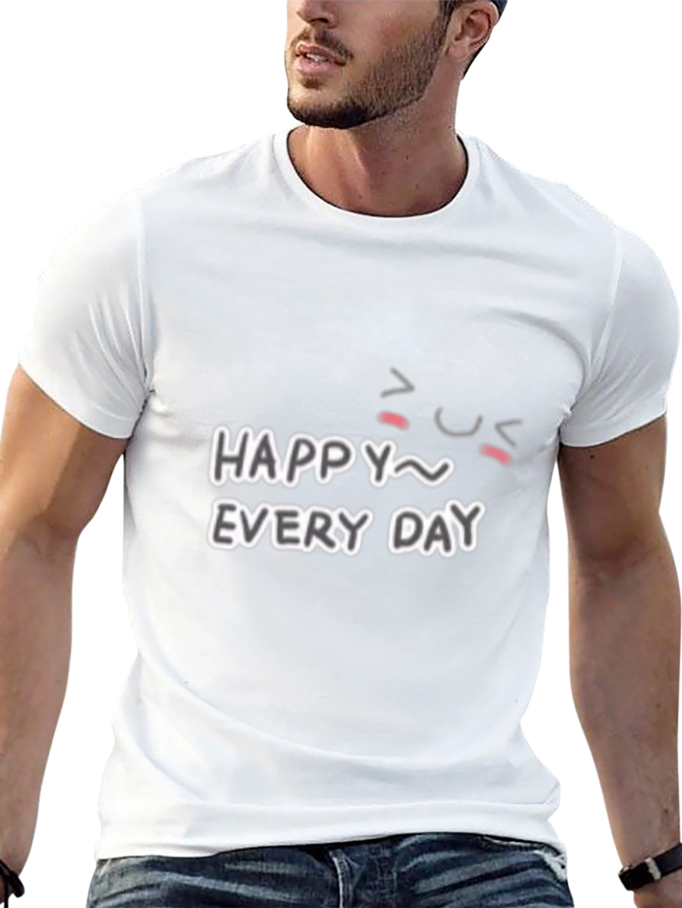 Camiseta Negra Happy Every Day para Hombre