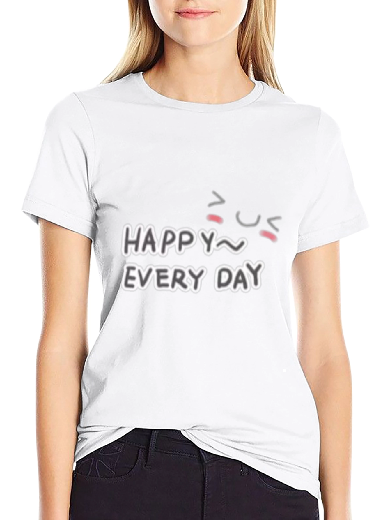Camiseta Negra Happy Every Day para Hombre