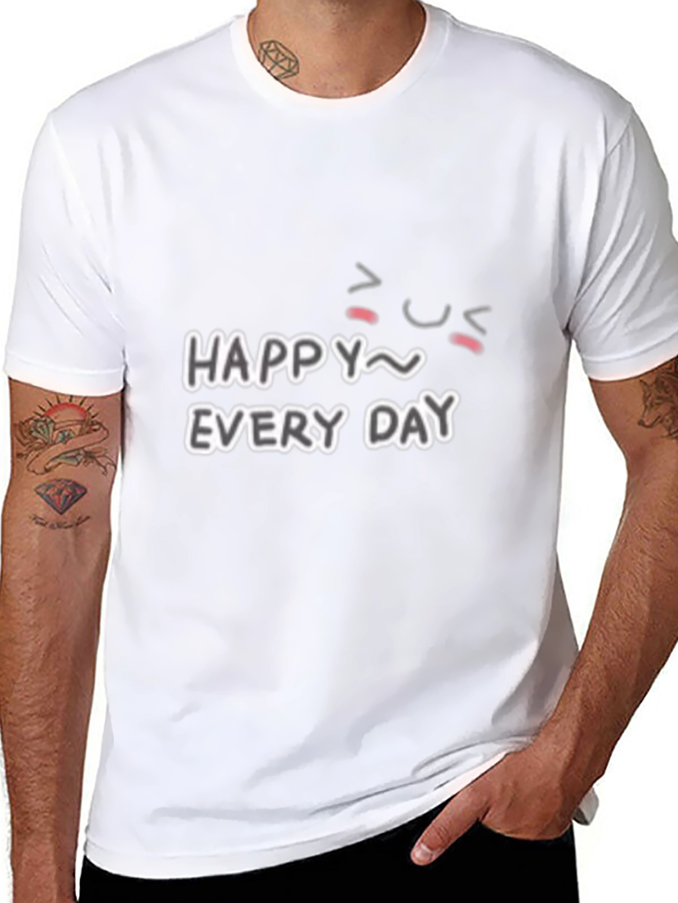 Camiseta Negra Happy Every Day para Hombre
