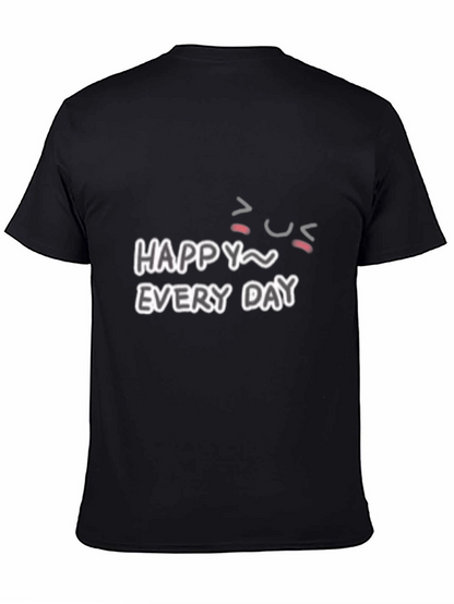 Camiseta Negra Happy Every Day para Hombre
