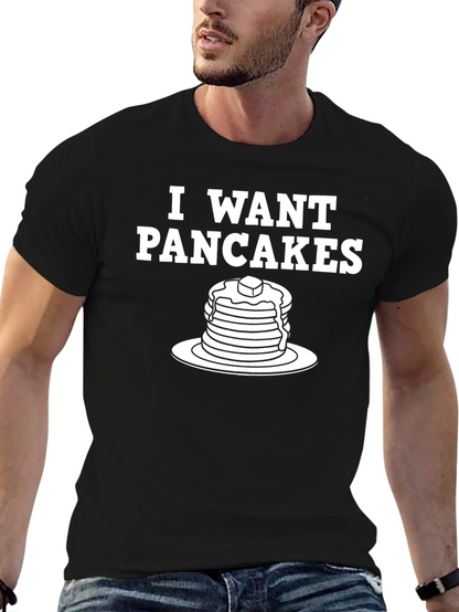 Camiseta Hombre Quiero Panqueques Divertida Casual Algodón