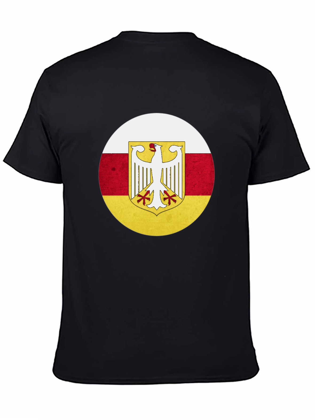 Camiseta Negra con Diseño Bandera de Osetia del Sur