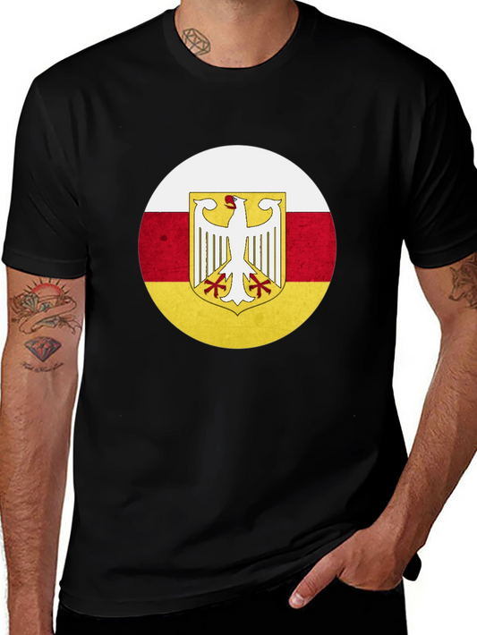 Camiseta Negra con Diseño Bandera de Osetia del Sur