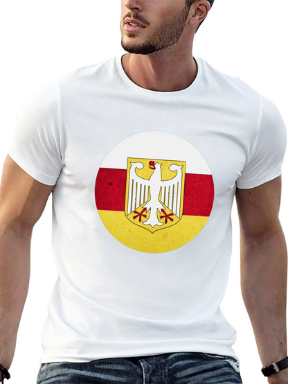 Camiseta Negra con Diseño Bandera de Osetia del Sur