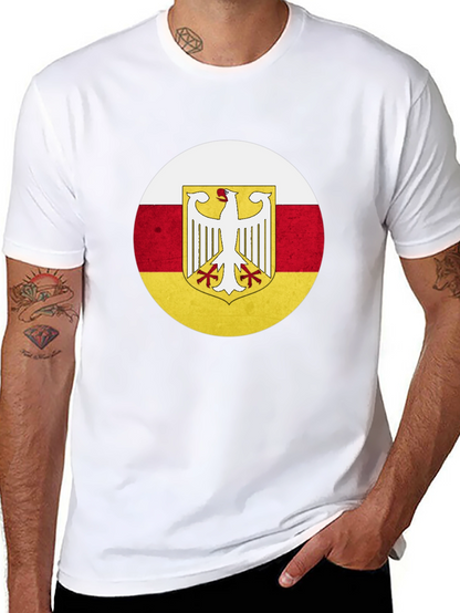 Camiseta Negra con Diseño Bandera de Osetia del Sur