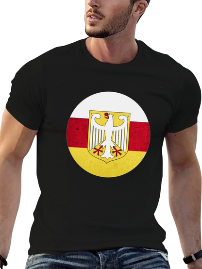 Camiseta Negra con Diseño Bandera de Osetia del Sur
