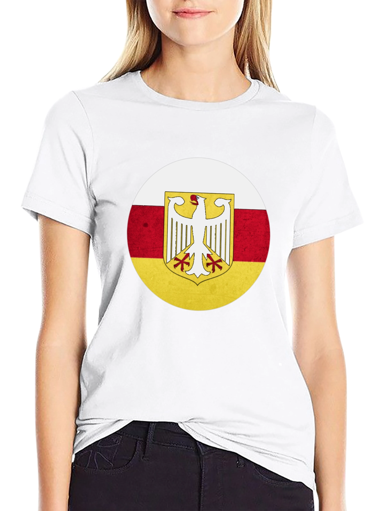 Camiseta Negra con Diseño Bandera de Osetia del Sur