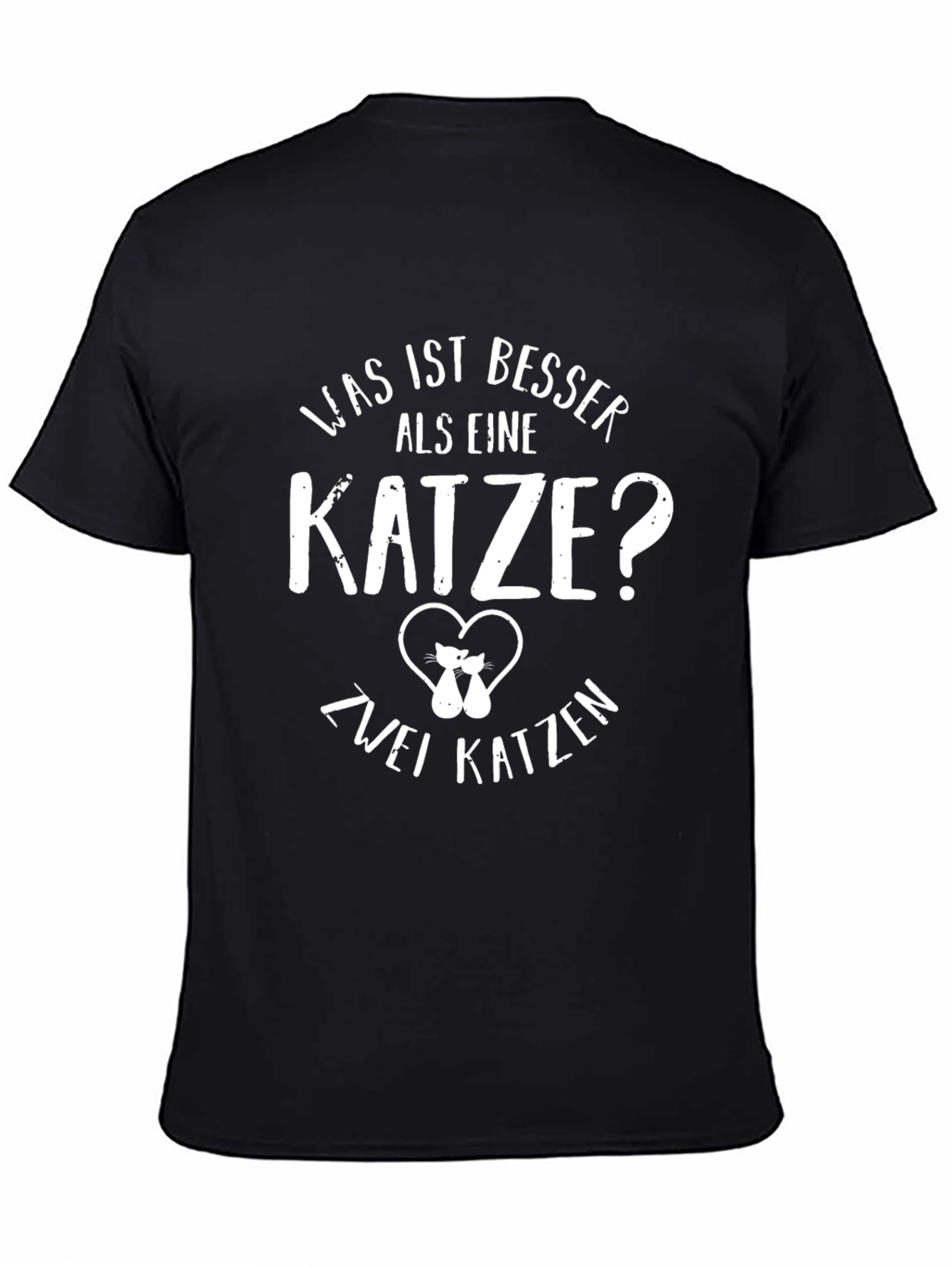 Camiseta Negra con Diseño de Gatos Divertida