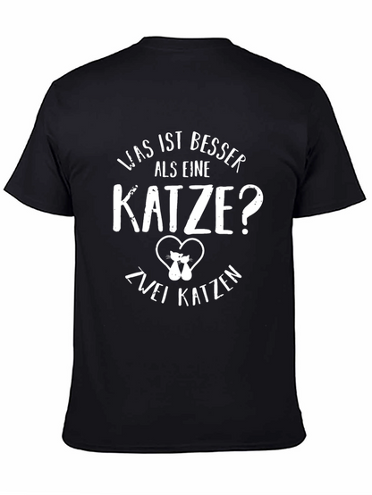 Camiseta Negra con Diseño de Gatos Divertida