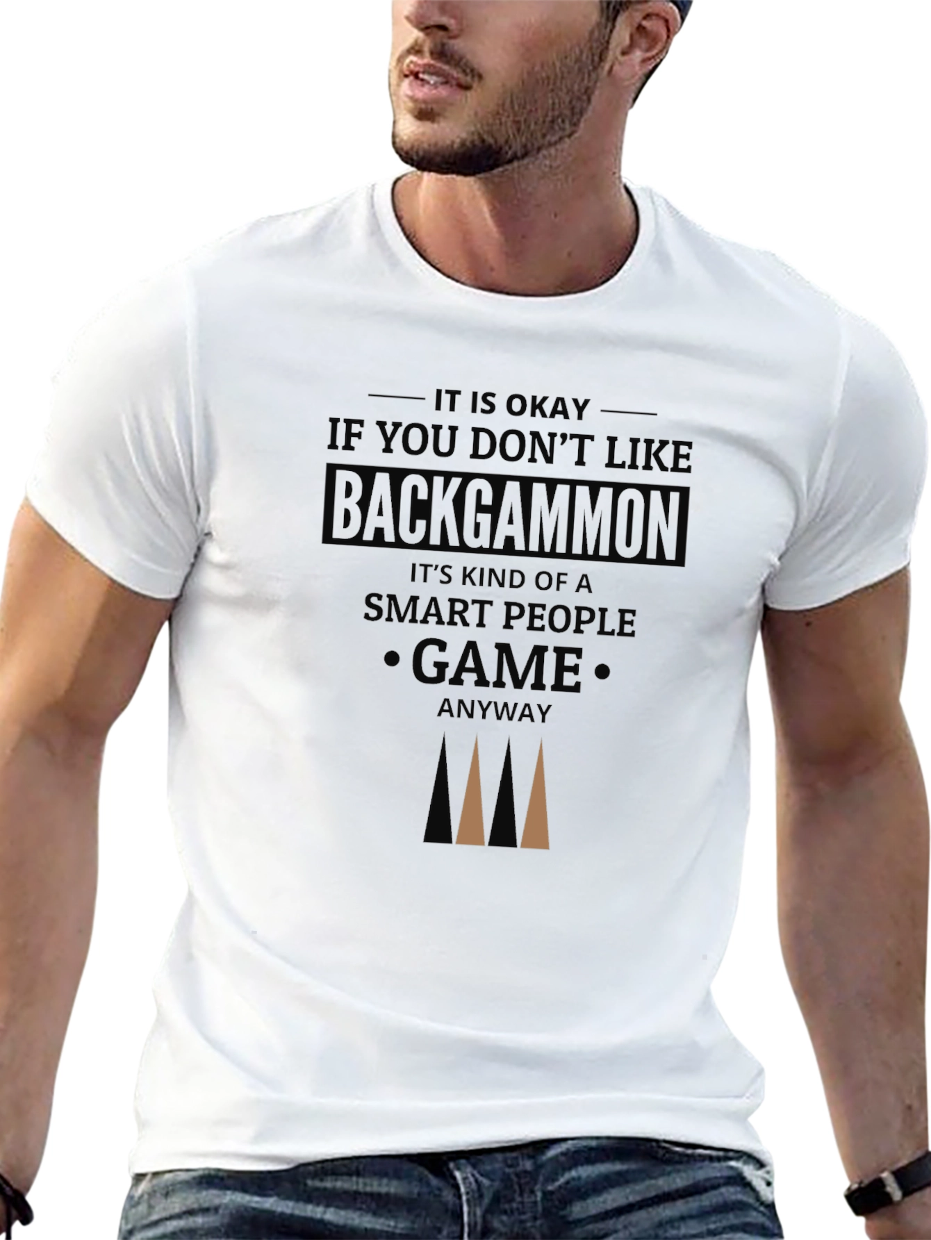 Camiseta Negra Backgammon Inteligente