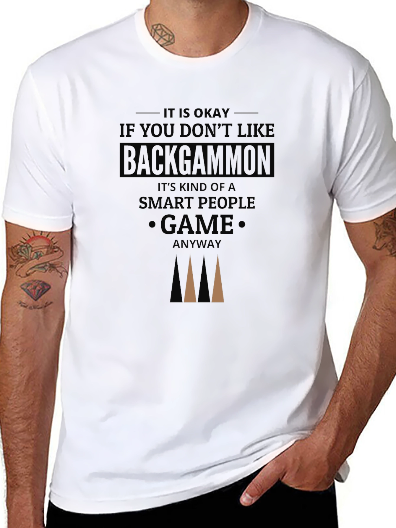 Camiseta Negra Backgammon Inteligente