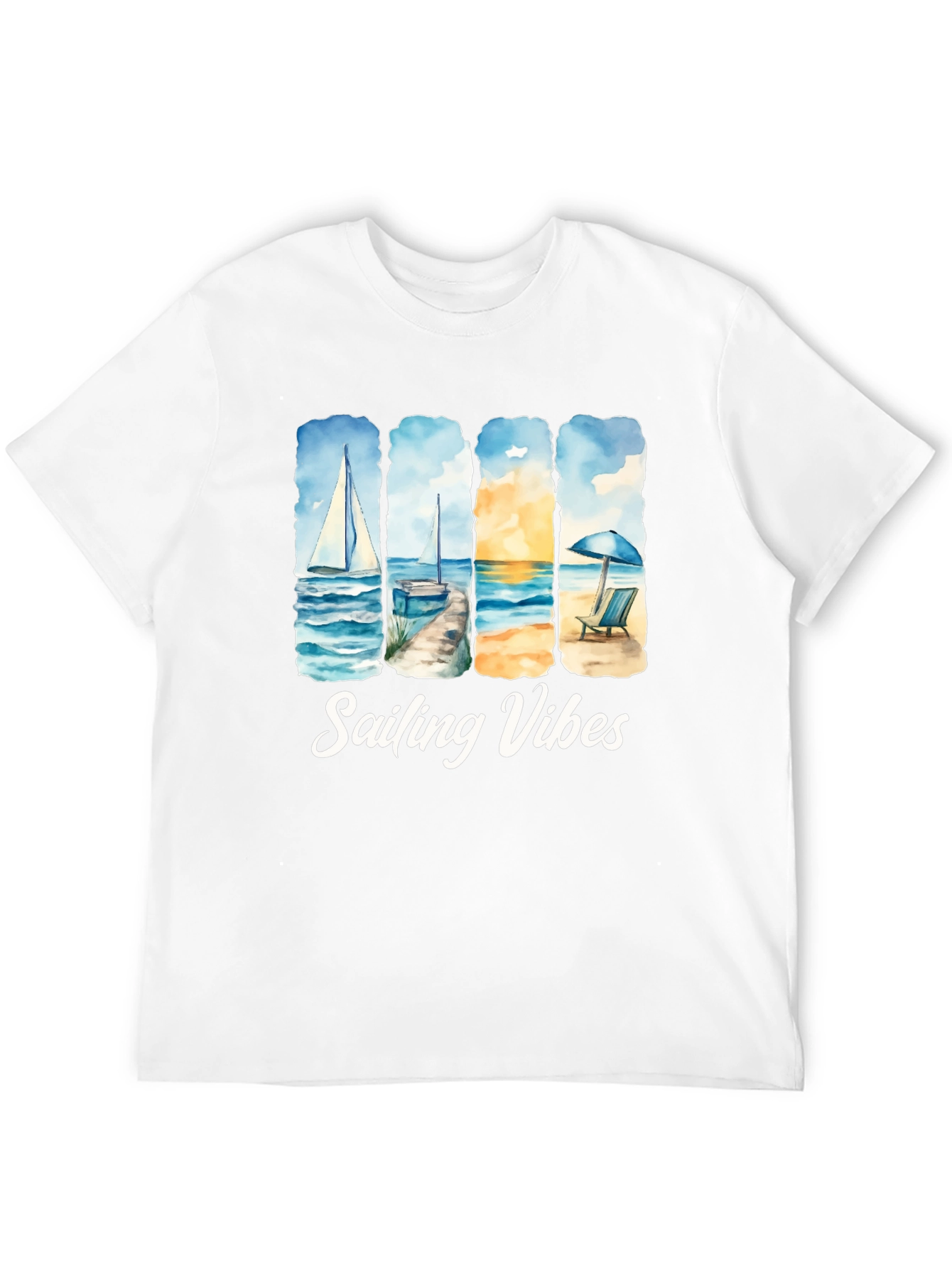 Camiseta Negra Sailing Vibes Estampada