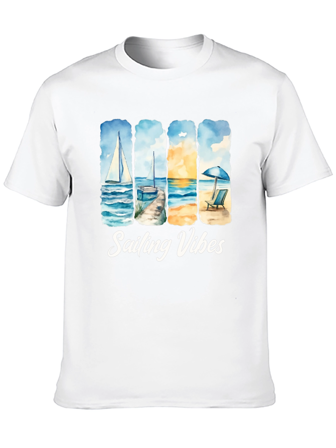 Camiseta Negra Sailing Vibes Estampada