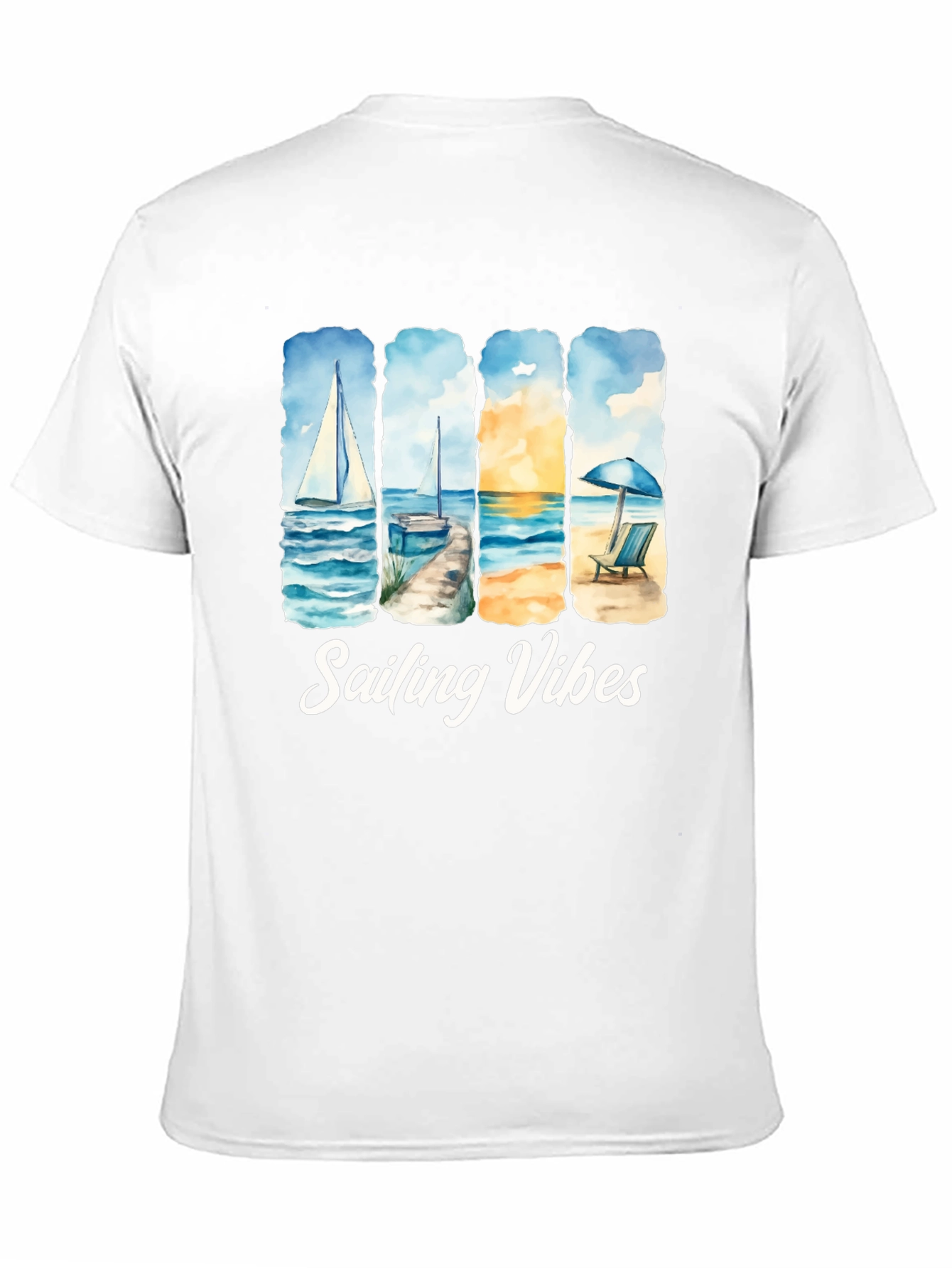 Camiseta Negra Sailing Vibes Estampada