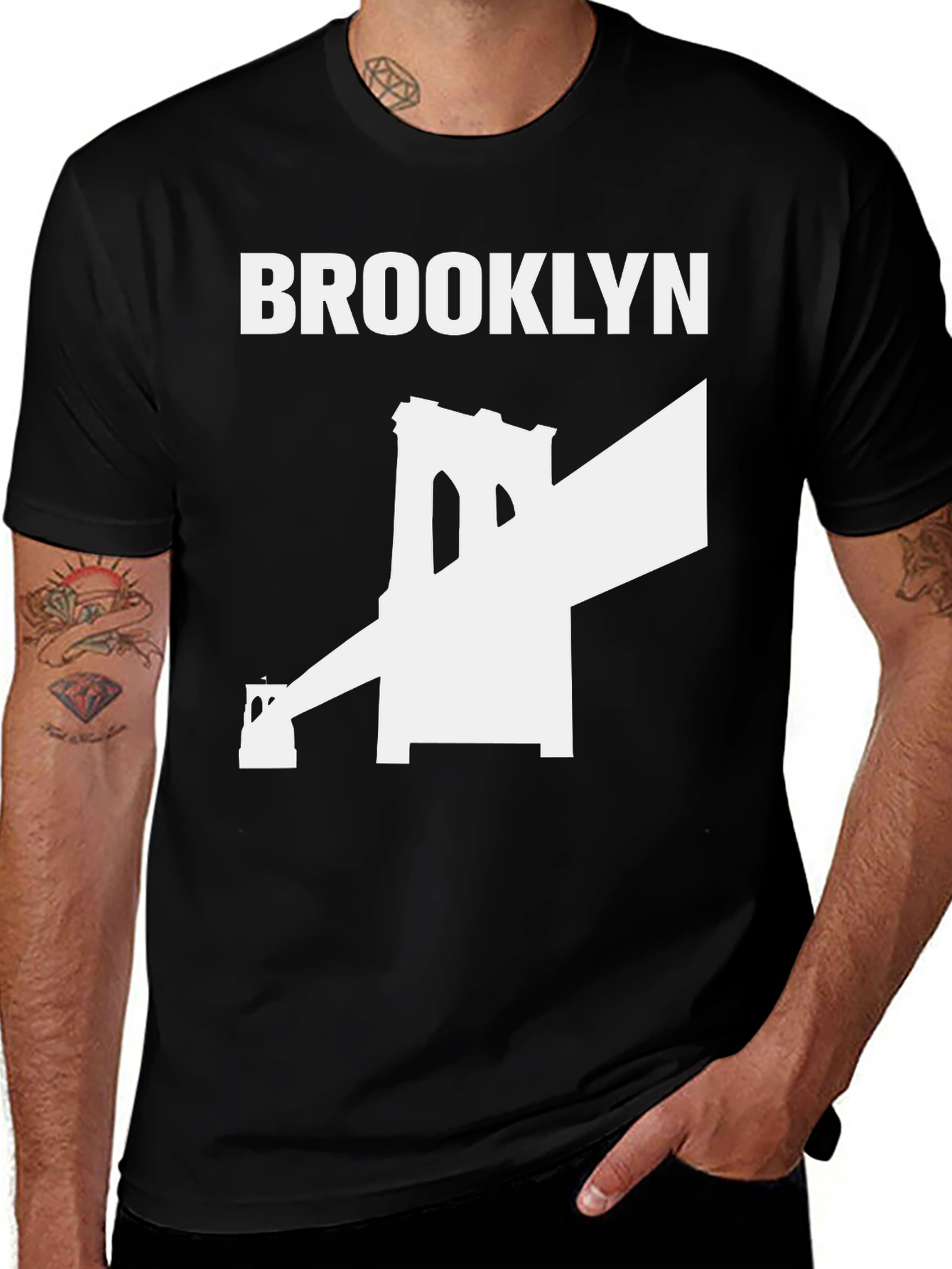 Camiseta Negra Puente Brooklyn - Estilo Urbano