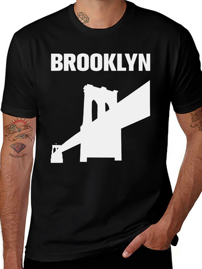 Camiseta Negra Puente Brooklyn - Estilo Urbano