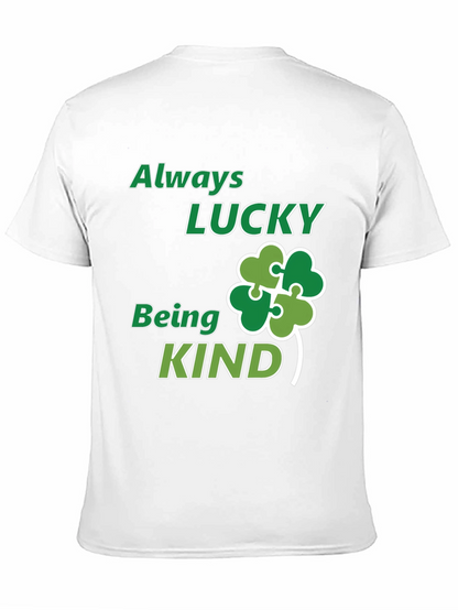 Camiseta Negra: Siempre Afortunado Siendo Amable