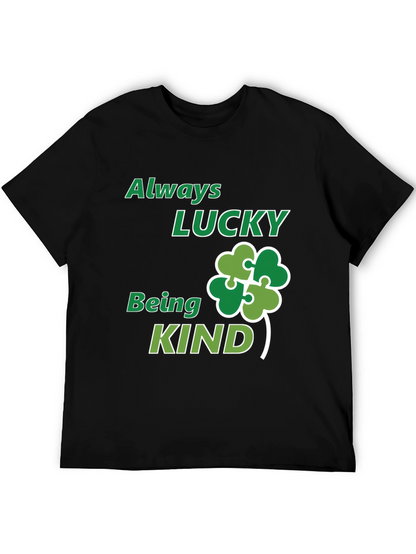 Camiseta Negra: Siempre Afortunado Siendo Amable