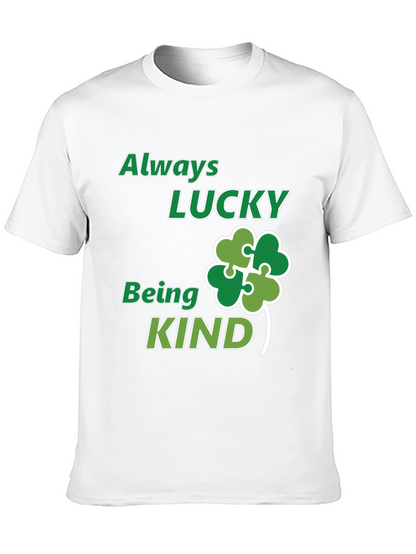 Camiseta Negra: Siempre Afortunado Siendo Amable