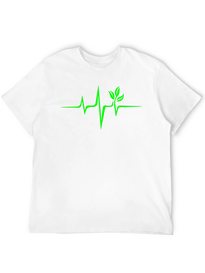 Camiseta Negra con Diseño de Latido Verde