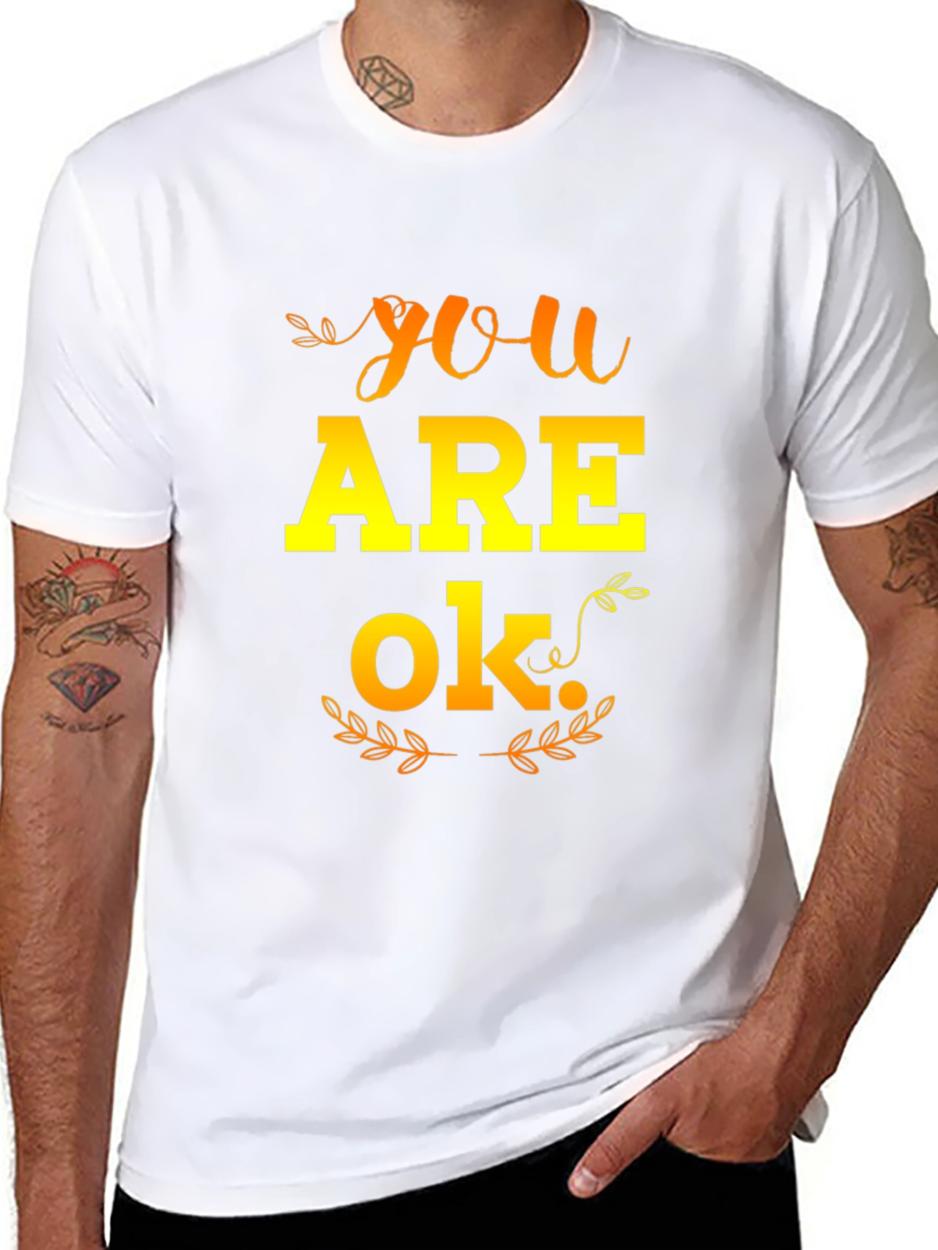 Camiseta Negra YOU ARE OK para Hombre